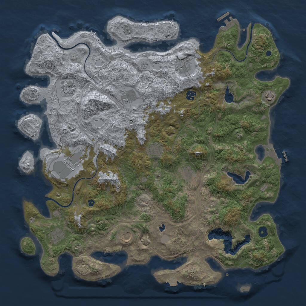 Rust Map: Procedural Map, Size: 4500, Seed: 2122021, 17 Monuments