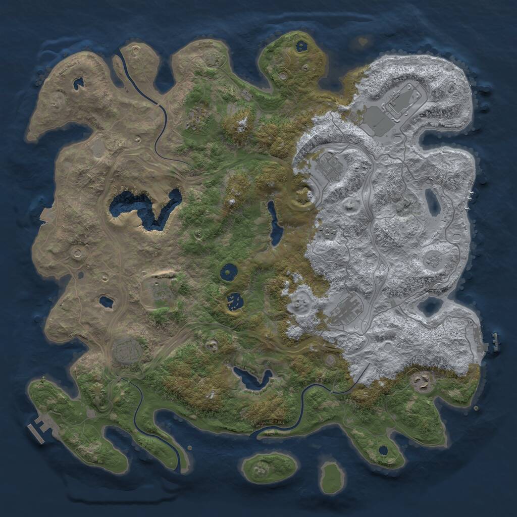 Rust Map: Procedural Map, Size: 4500, Seed: 110703871, 15 Monuments