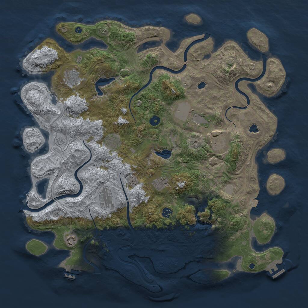 Rust Map: Procedural Map, Size: 4500, Seed: 224142909, 15 Monuments