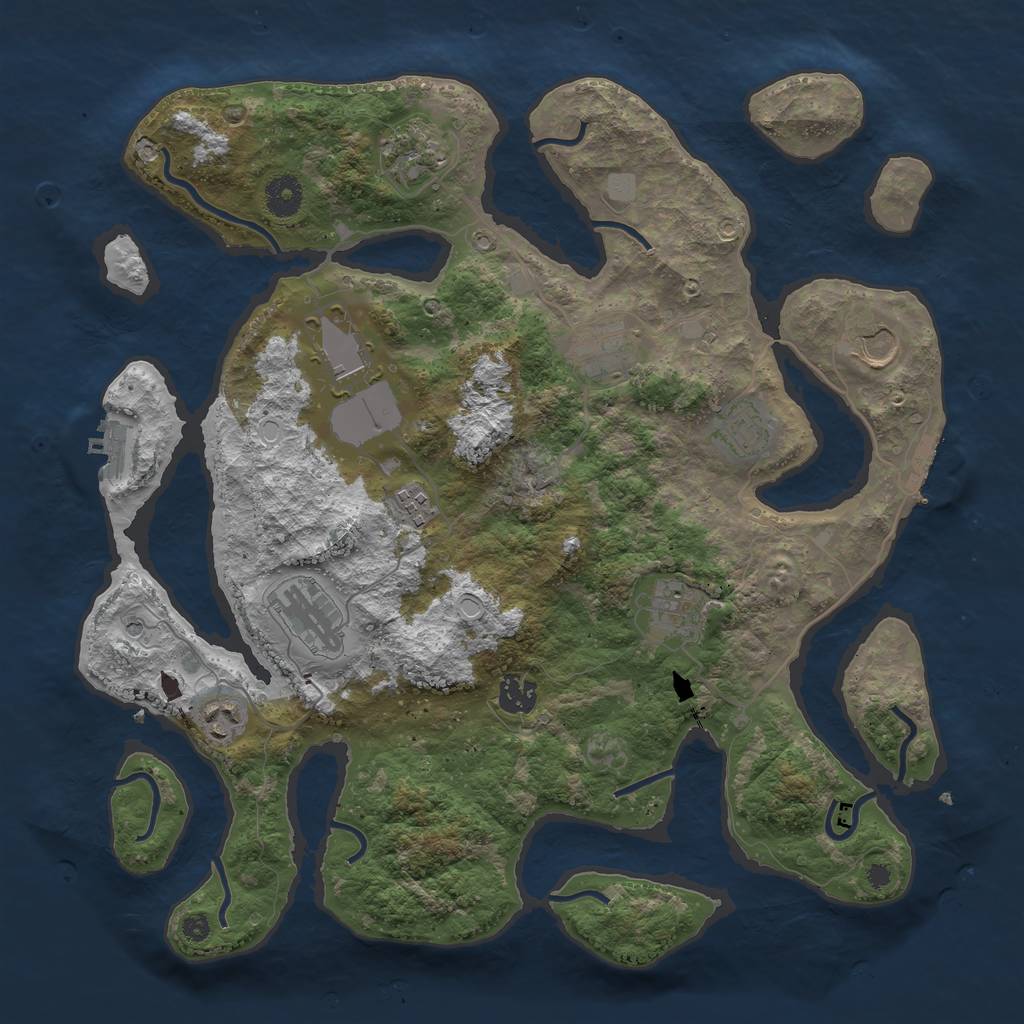 Rust Map: Procedural Map, Size: 3850, Seed: 8823, 18 Monuments