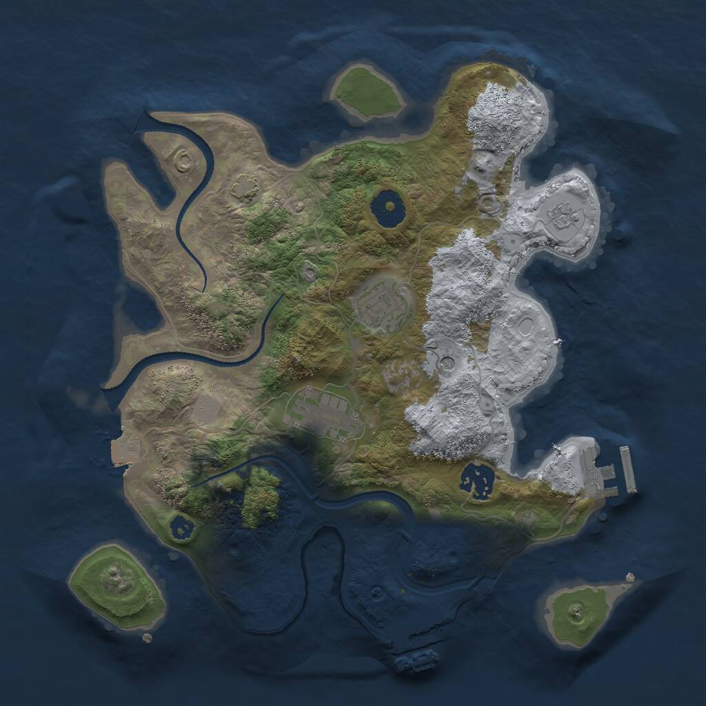 Rust Map: Procedural Map, Size: 3000, Seed: 919563, 9 Monuments