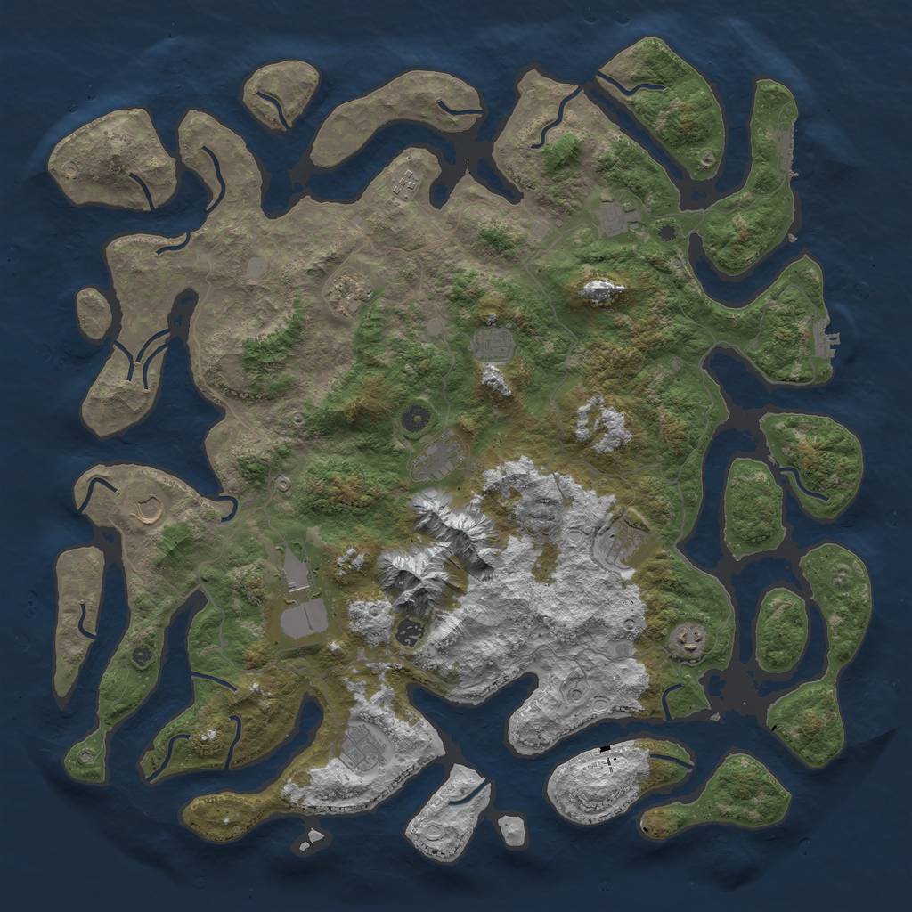 Rust Map: Procedural Map, Size: 5000, Seed: 191705300, 19 Monuments
