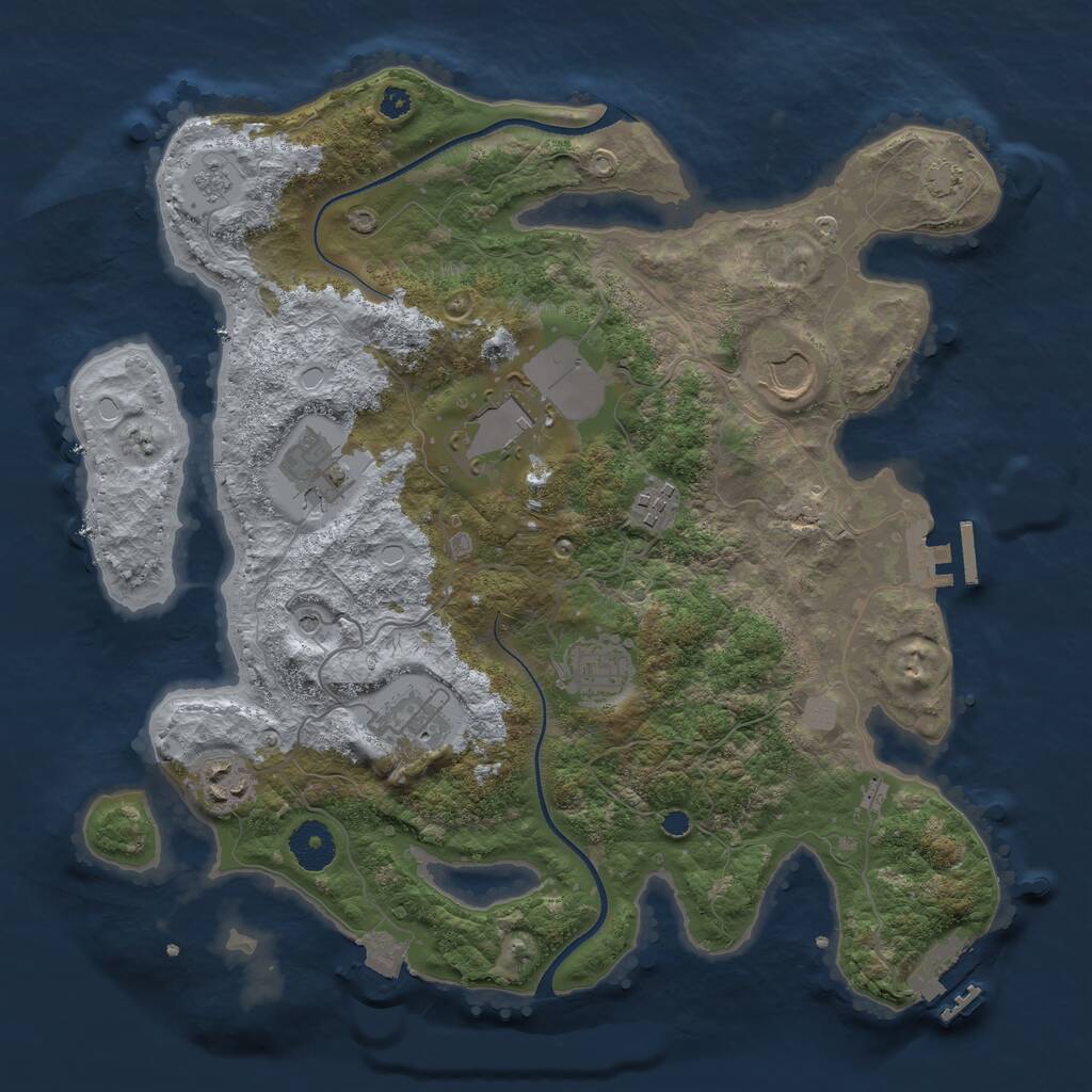 Rust Map: Procedural Map, Size: 3500, Seed: 4122021, 13 Monuments