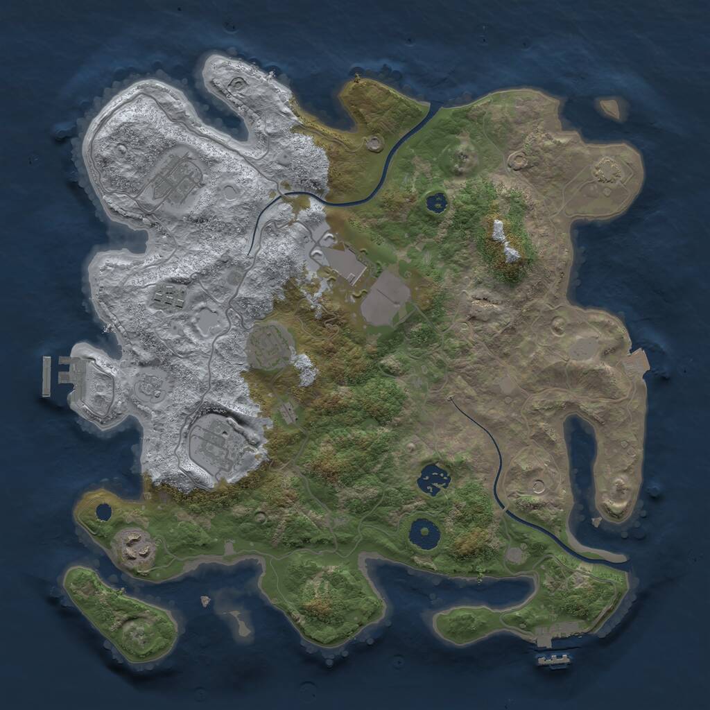 Rust Map: Procedural Map, Size: 3500, Seed: 32588, 13 Monuments