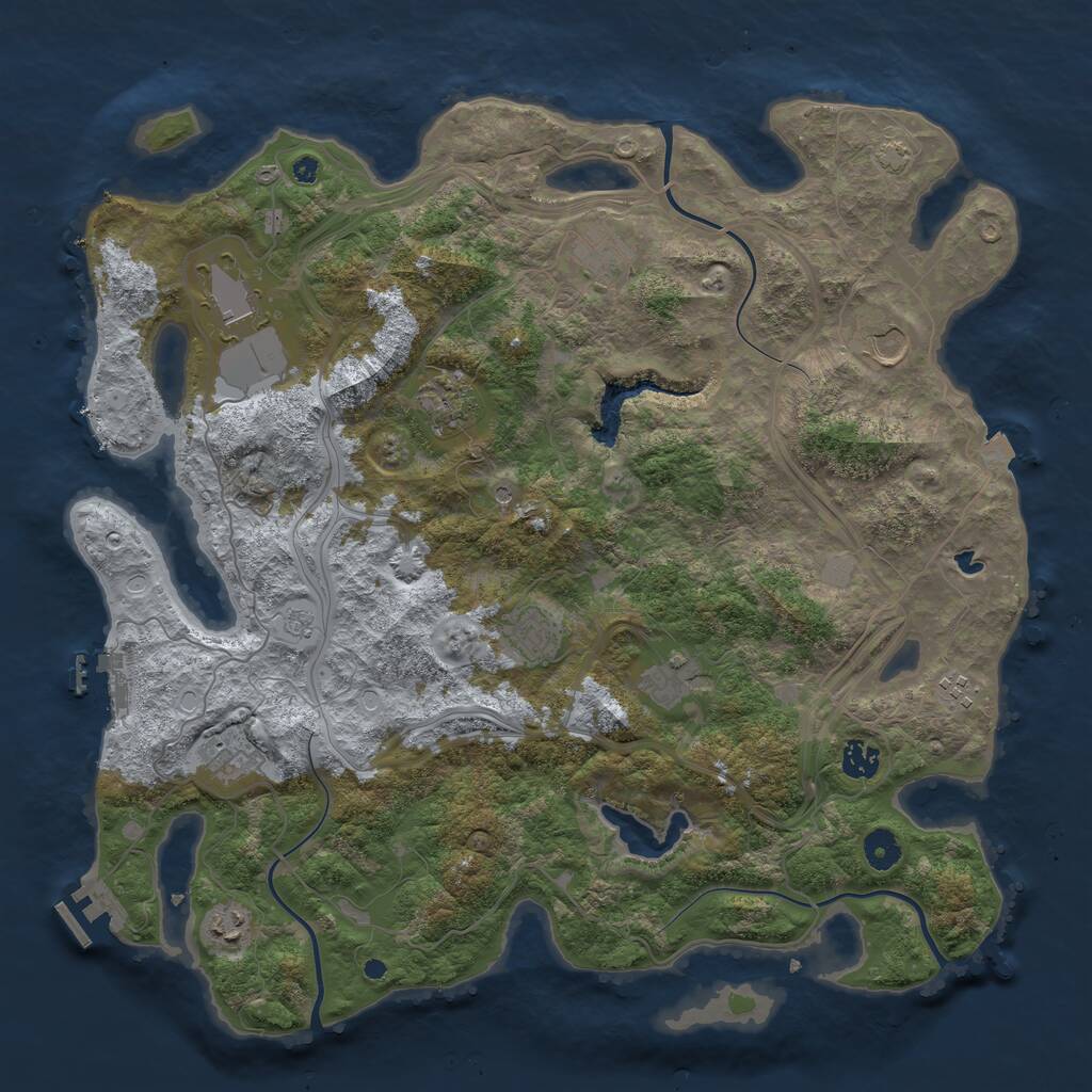 Rust Map: Procedural Map, Size: 4250, Seed: 1419850094, 16 Monuments