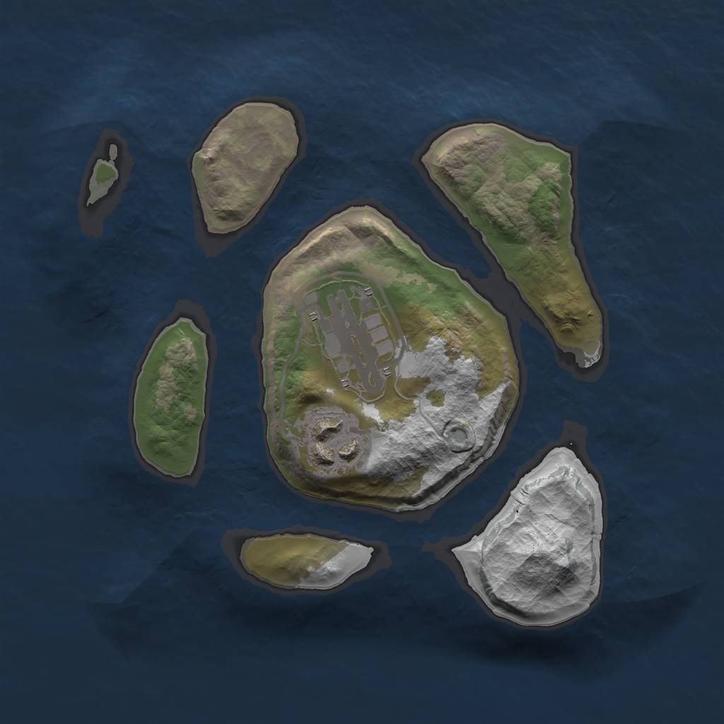 Rust Map: Barren, Size: 2000, Seed: 694, 4 Monuments