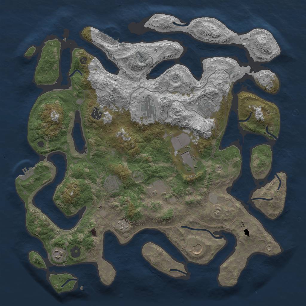 Rust Map: Procedural Map, Size: 4250, Seed: 10000, 17 Monuments