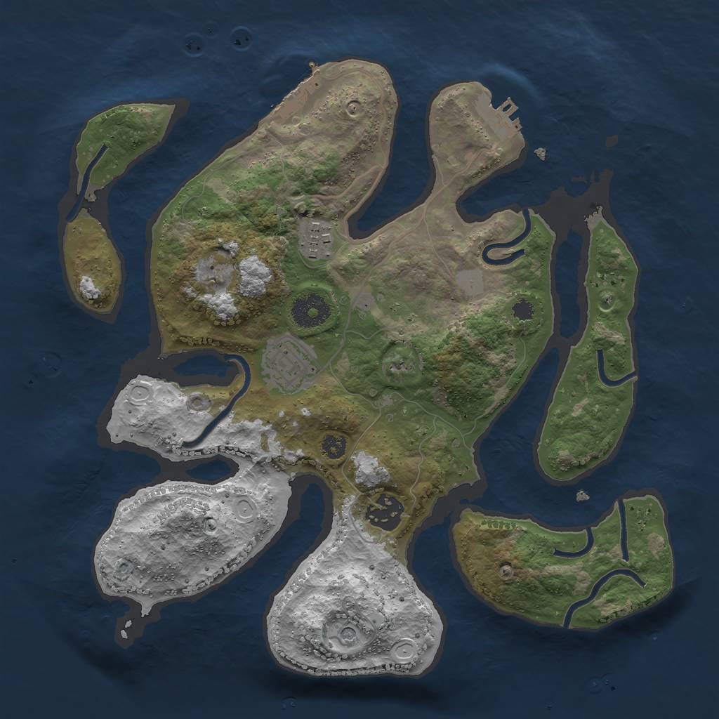 Rust Map: Procedural Map, Size: 3000, Seed: 325795, 11 Monuments