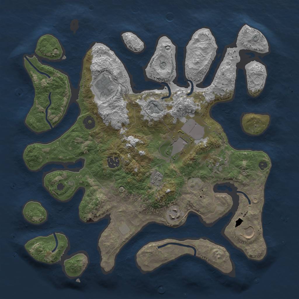Rust Map: Procedural Map, Size: 3530, Seed: 1659841, 13 Monuments