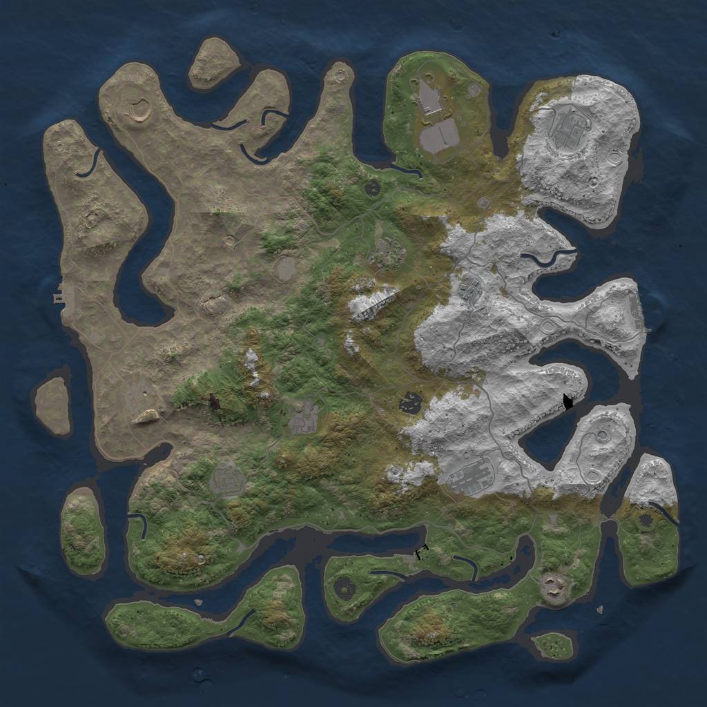 Rust Map: Procedural Map, Size: 4700, Seed: 721654736, 19 Monuments