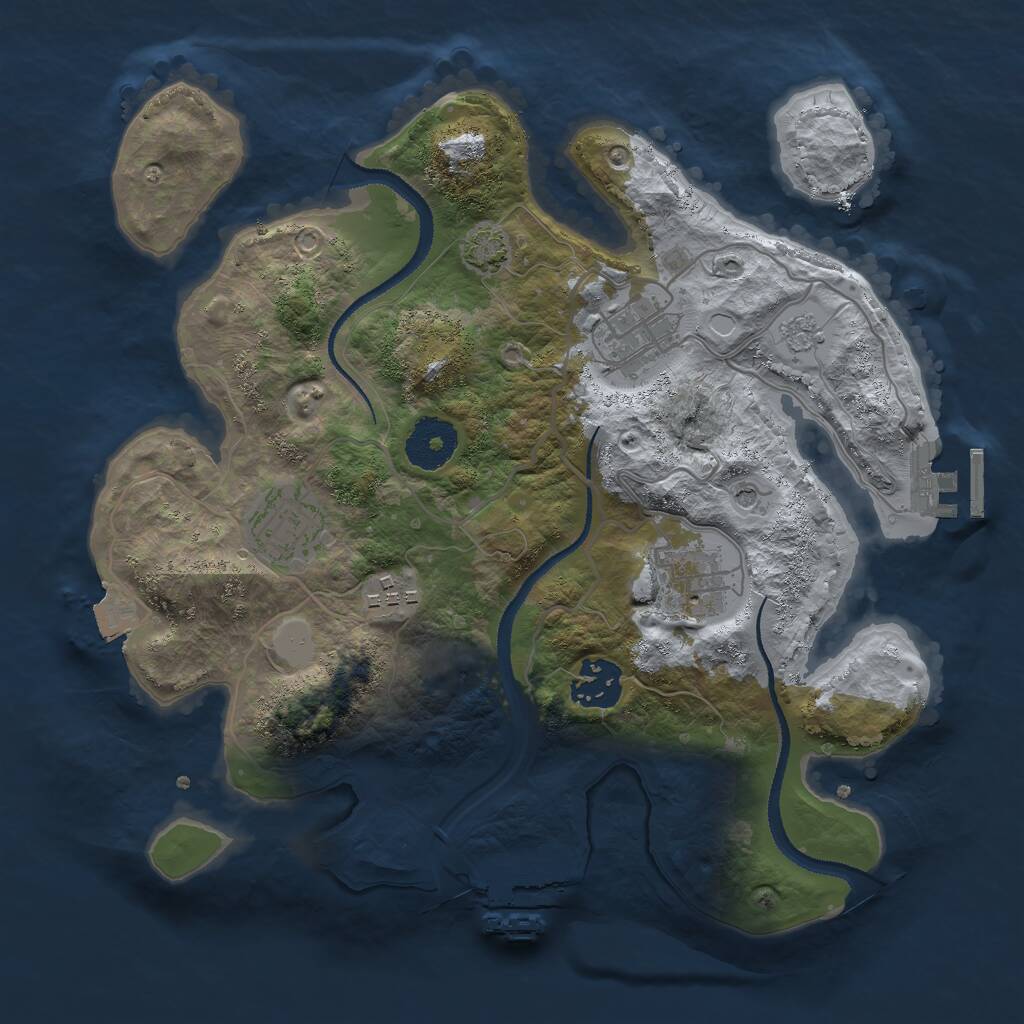 Rust Map: Procedural Map, Size: 3000, Seed: 4111141, 11 Monuments