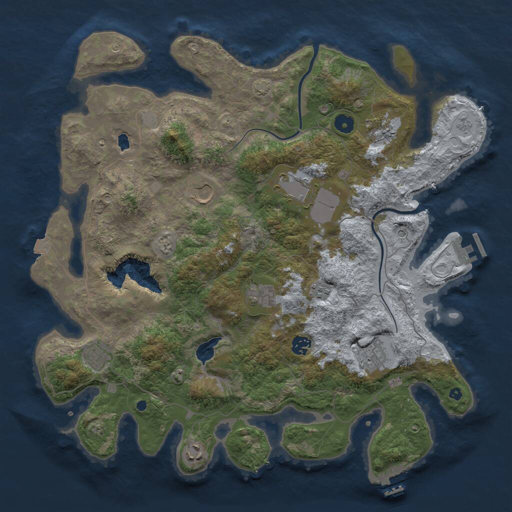 Rust Map: Procedural Map, Size: 4000, Seed: 333433, 15 Monuments