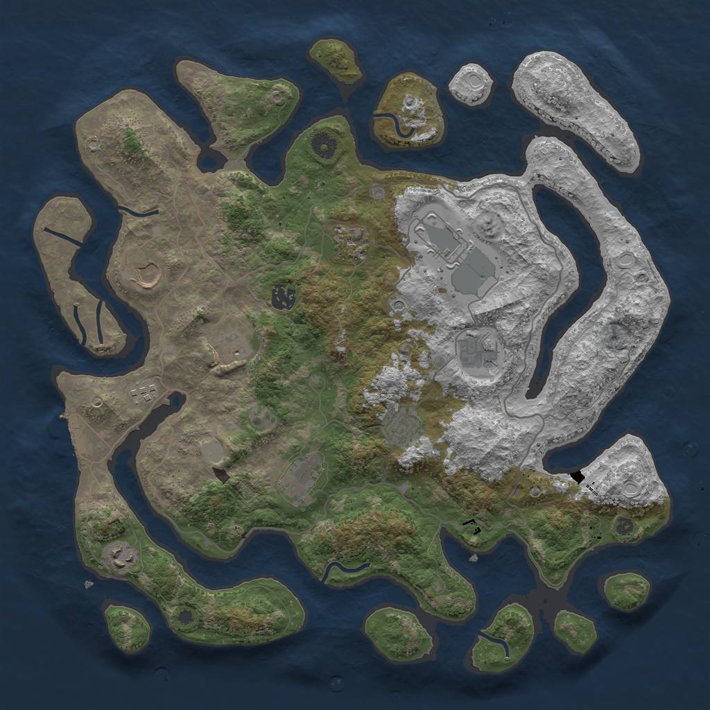 Rust Map: Procedural Map, Size: 4200, Seed: 3154854, 17 Monuments