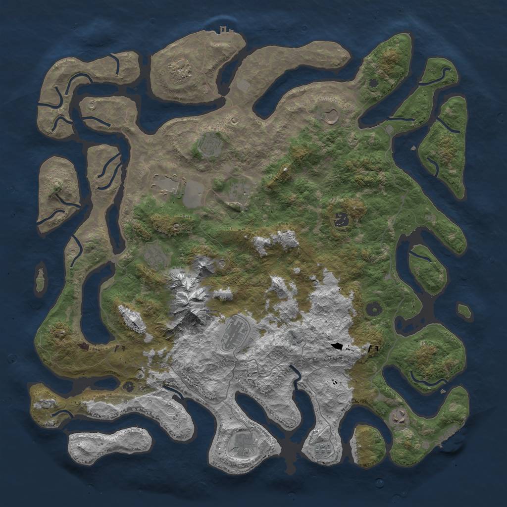 Rust Map: Procedural Map, Size: 5000, Seed: 75106741, 19 Monuments