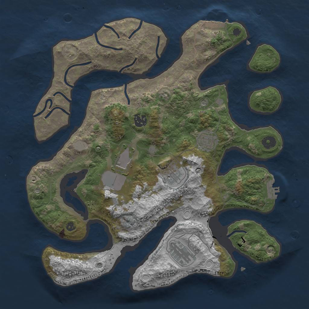 Rust Map: Procedural Map, Size: 3500, Seed: 426207014, 13 Monuments