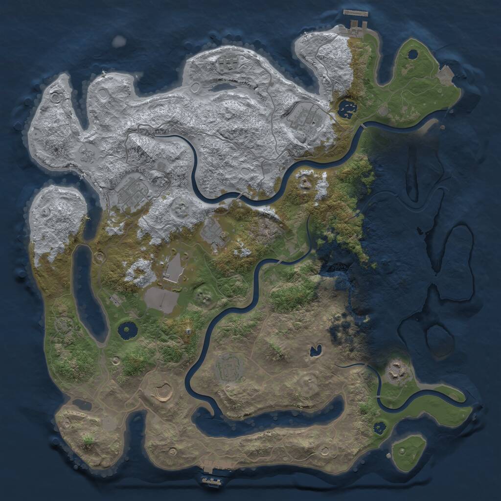 Rust Map: Procedural Map, Size: 4050, Seed: 1476757498, 15 Monuments
