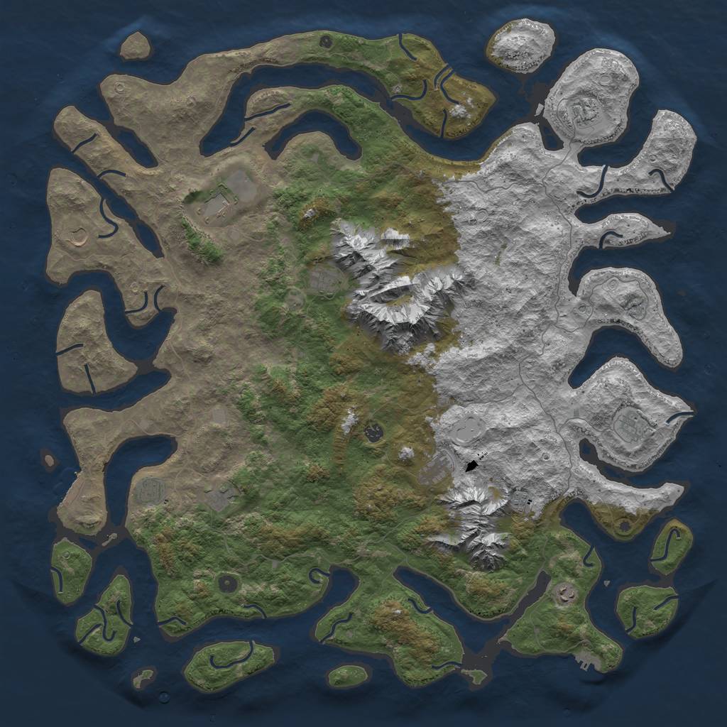 Rust Map: Procedural Map, Size: 6000, Seed: 2138254469, 19 Monuments