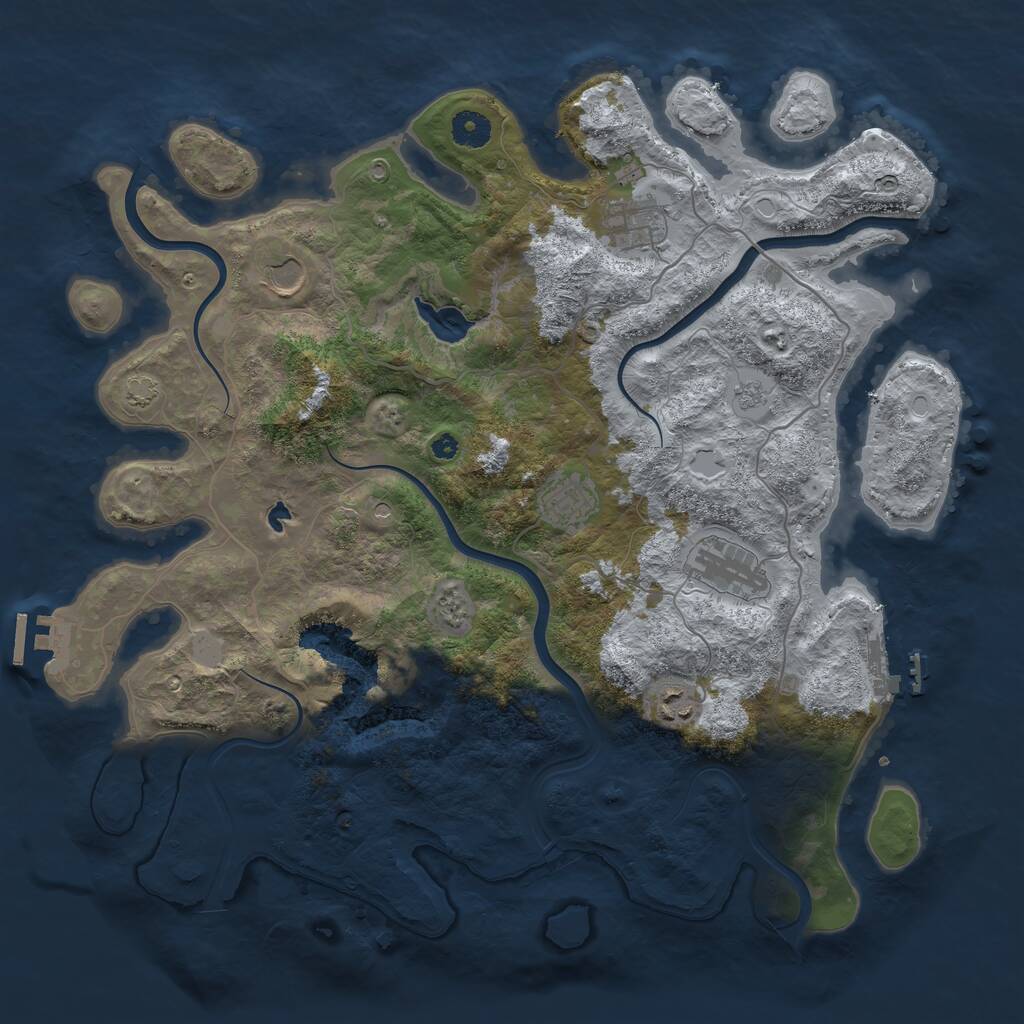 Rust Map: Procedural Map, Size: 4000, Seed: 255, 11 Monuments