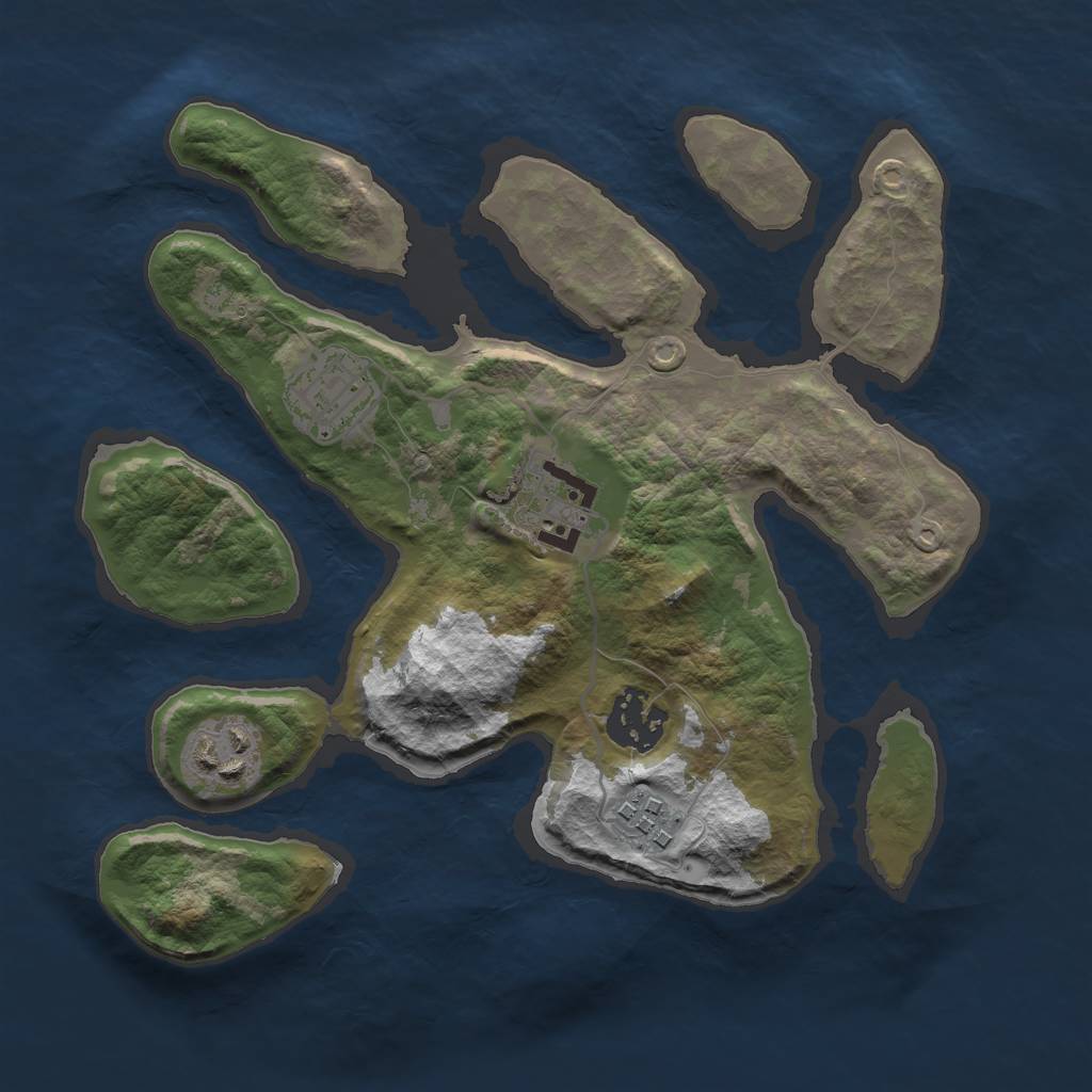 Rust Map: Barren, Size: 2700, Seed: 1906181237, 7 Monuments