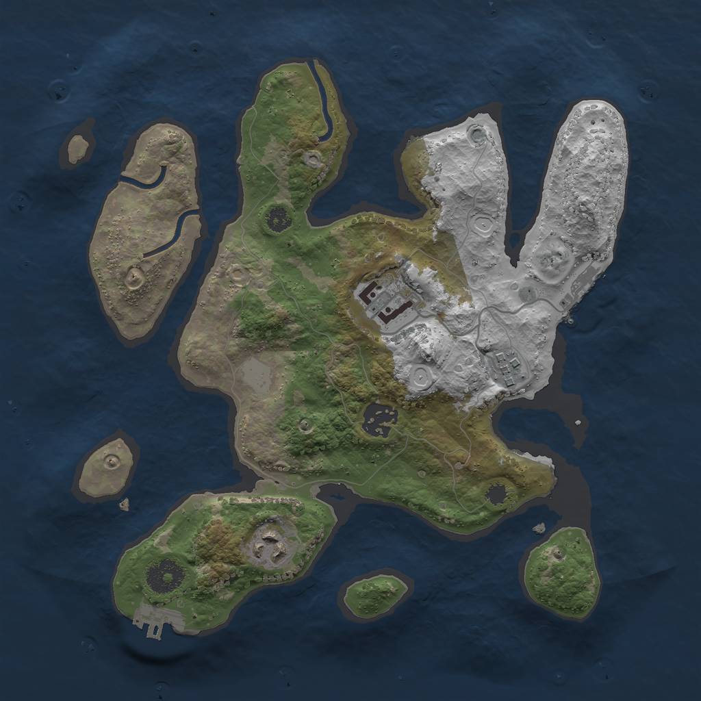 Rust Map: Procedural Map, Size: 3000, Seed: 342011439, 11 Monuments