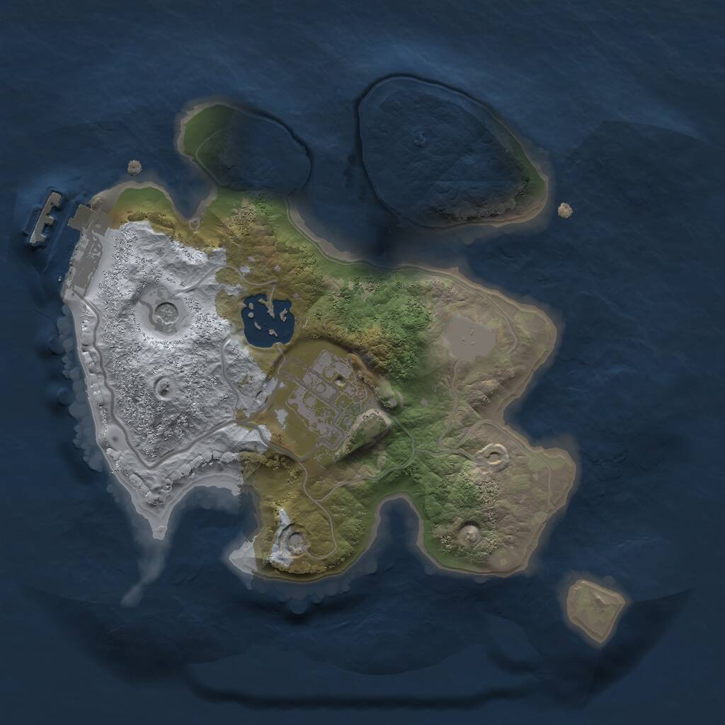 Rust Map: Procedural Map, Size: 2000, Seed: 50378, 5 Monuments