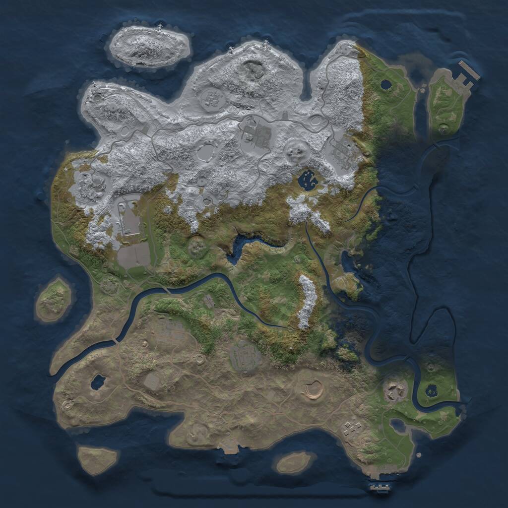 Rust Map: Procedural Map, Size: 4000, Seed: 1363298062, 16 Monuments