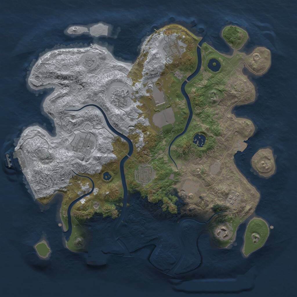 Rust Map: Procedural Map, Size: 3500, Seed: 1475399389, 15 Monuments