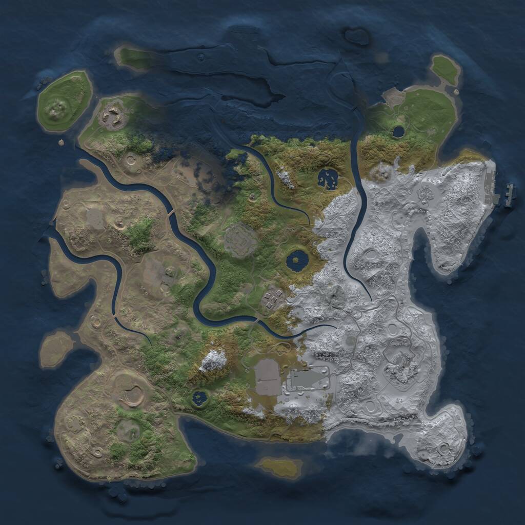 Rust Map: Procedural Map, Size: 3700, Seed: 97491088, 15 Monuments