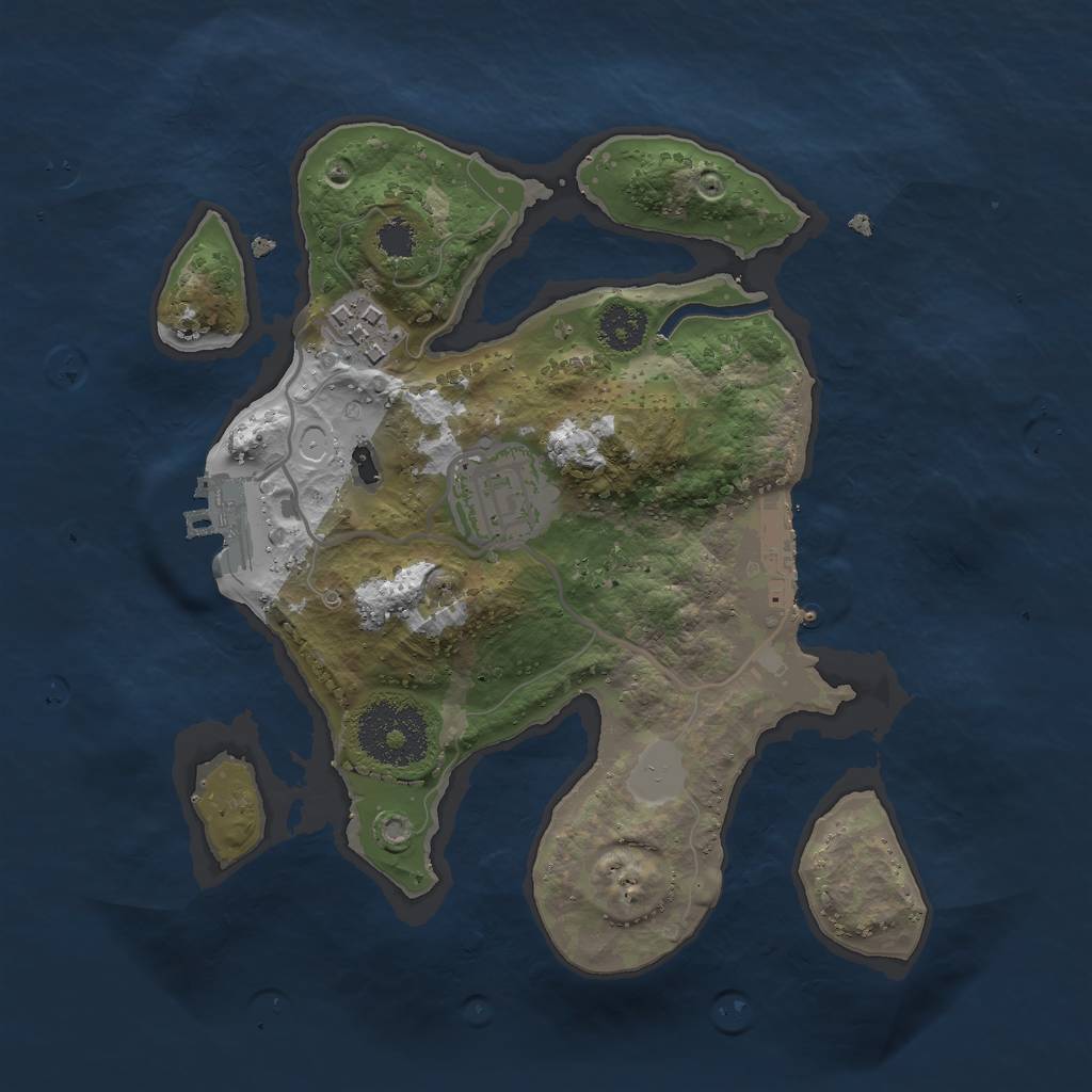 Rust Map: Procedural Map, Size: 2400, Seed: 91, 9 Monuments
