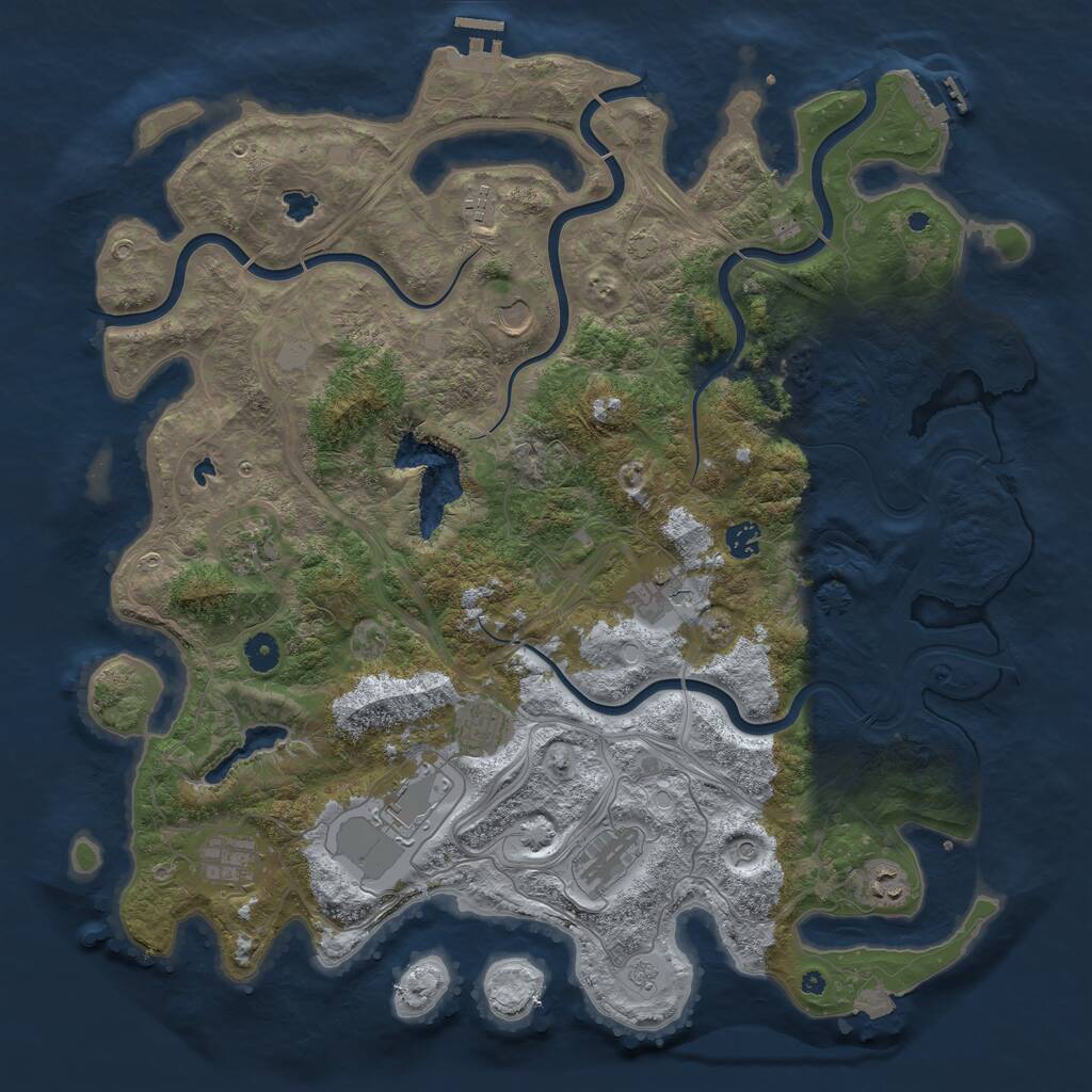 Rust Map: Procedural Map, Size: 4500, Seed: 1123531904, 16 Monuments