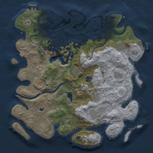 Thumbnail Rust Map: Procedural Map, Size: 4000, Seed: 57992558, 16 Monuments