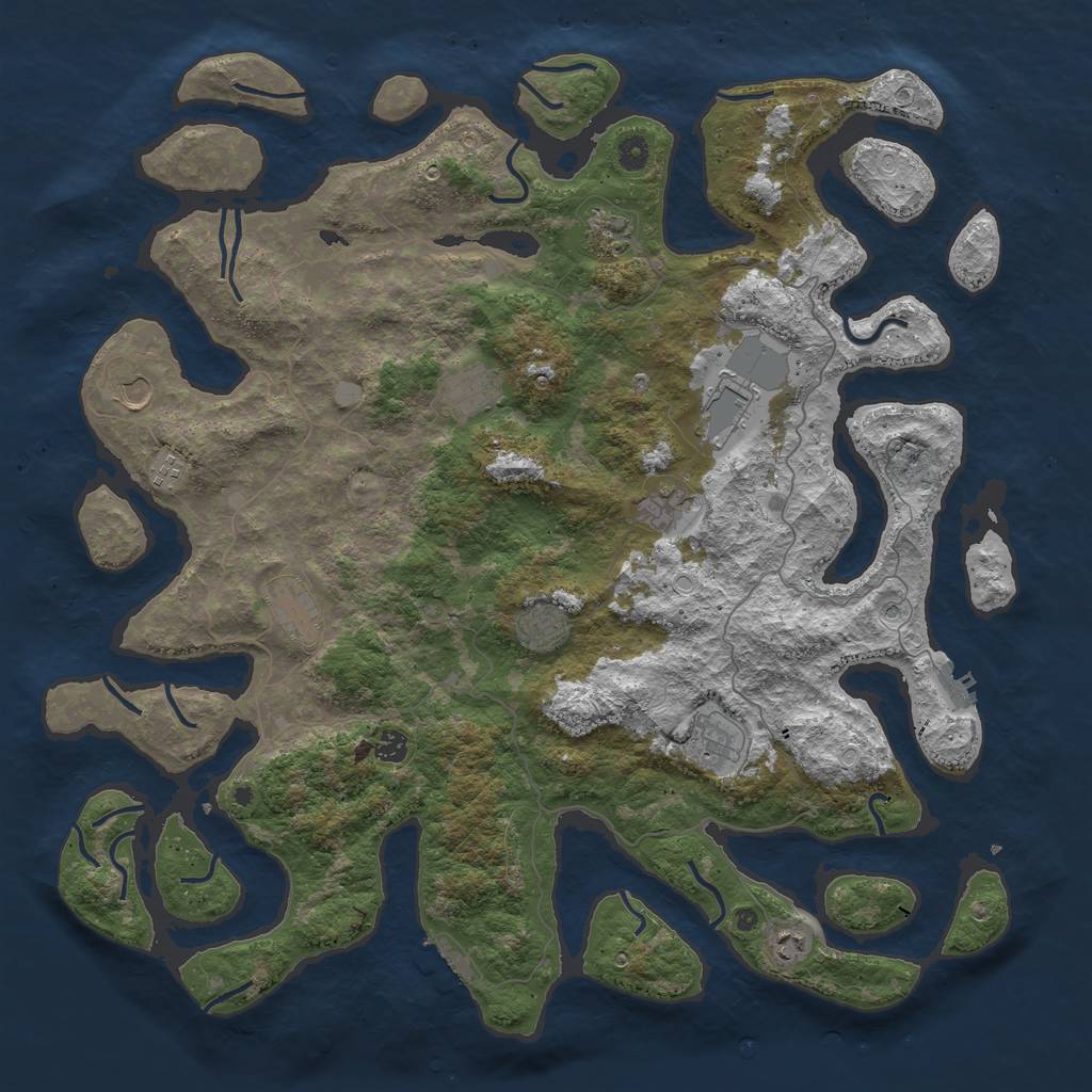 Rust Map: Procedural Map, Size: 4920, Seed: 19000000, 19 Monuments