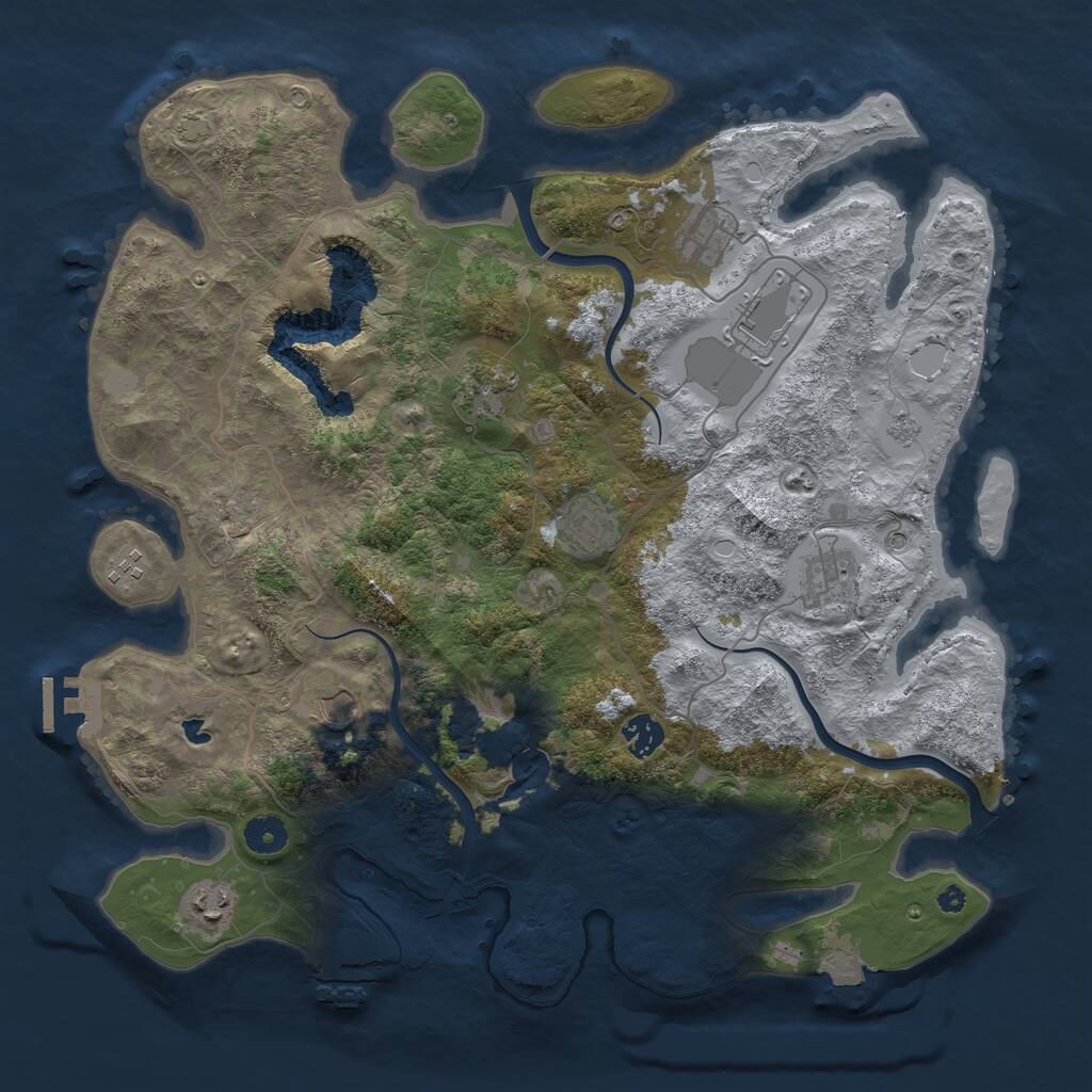 Rust Map: Procedural Map, Size: 4000, Seed: 516, 15 Monuments