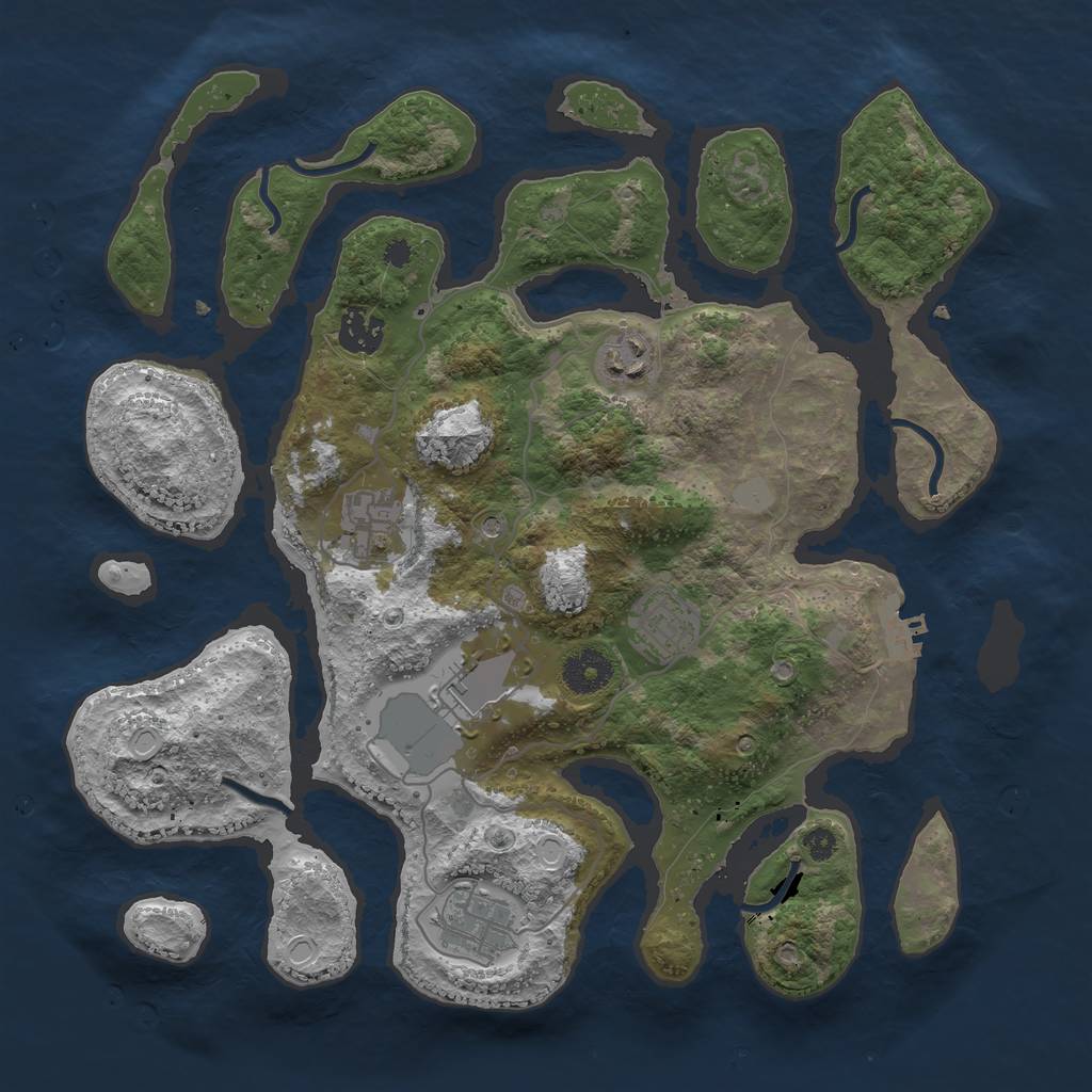Rust Map: Procedural Map, Size: 3500, Seed: 1735388847, 13 Monuments
