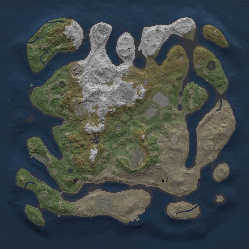 Rust Map: Procedural Map, Size: 4050, Seed: 359919406, 17 Monuments