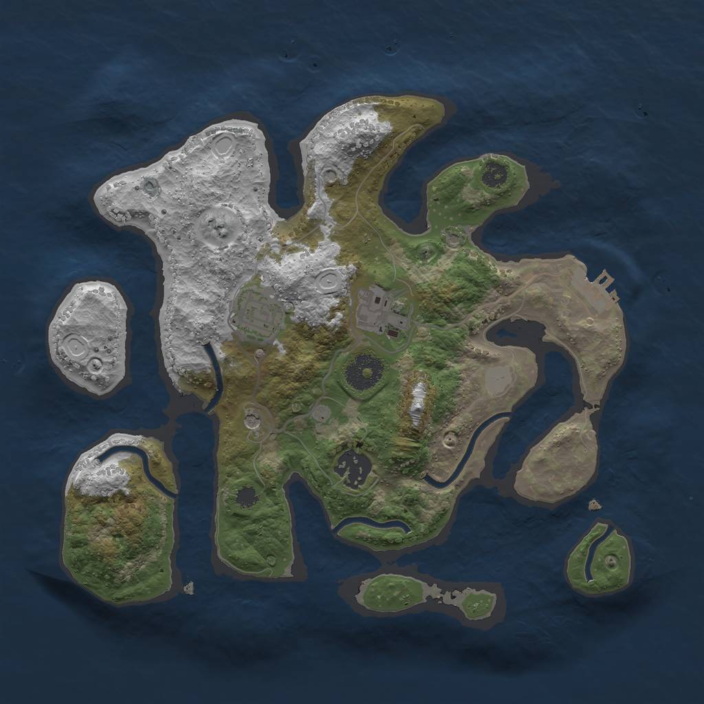 Rust Map: Procedural Map, Size: 2916, Seed: 13836, 10 Monuments