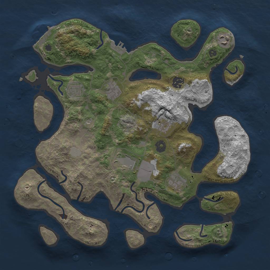 Rust Map: Procedural Map, Size: 3500, Seed: 1605541473, 15 Monuments