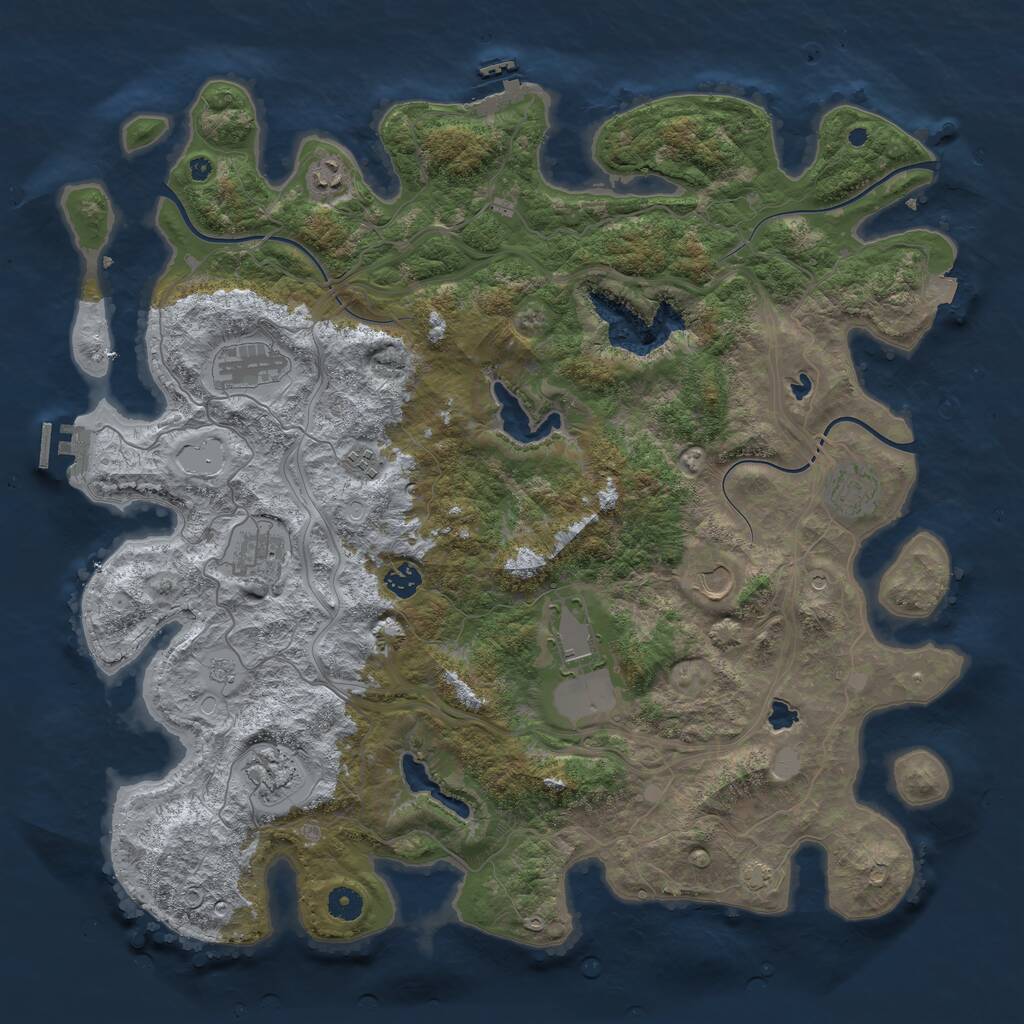 Rust Map: Procedural Map, Size: 4500, Seed: 8125, 15 Monuments