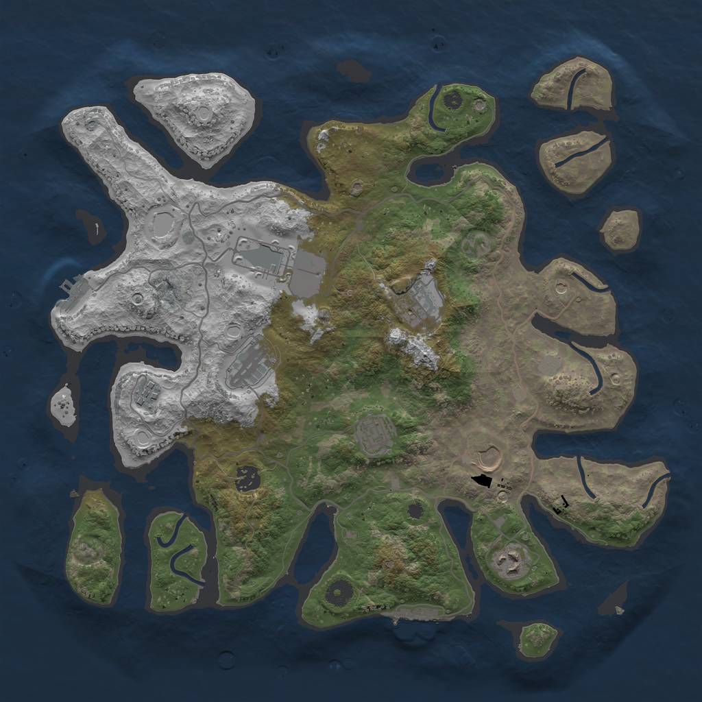 Rust Map: Procedural Map, Size: 4000, Seed: 1517068802, 16 Monuments