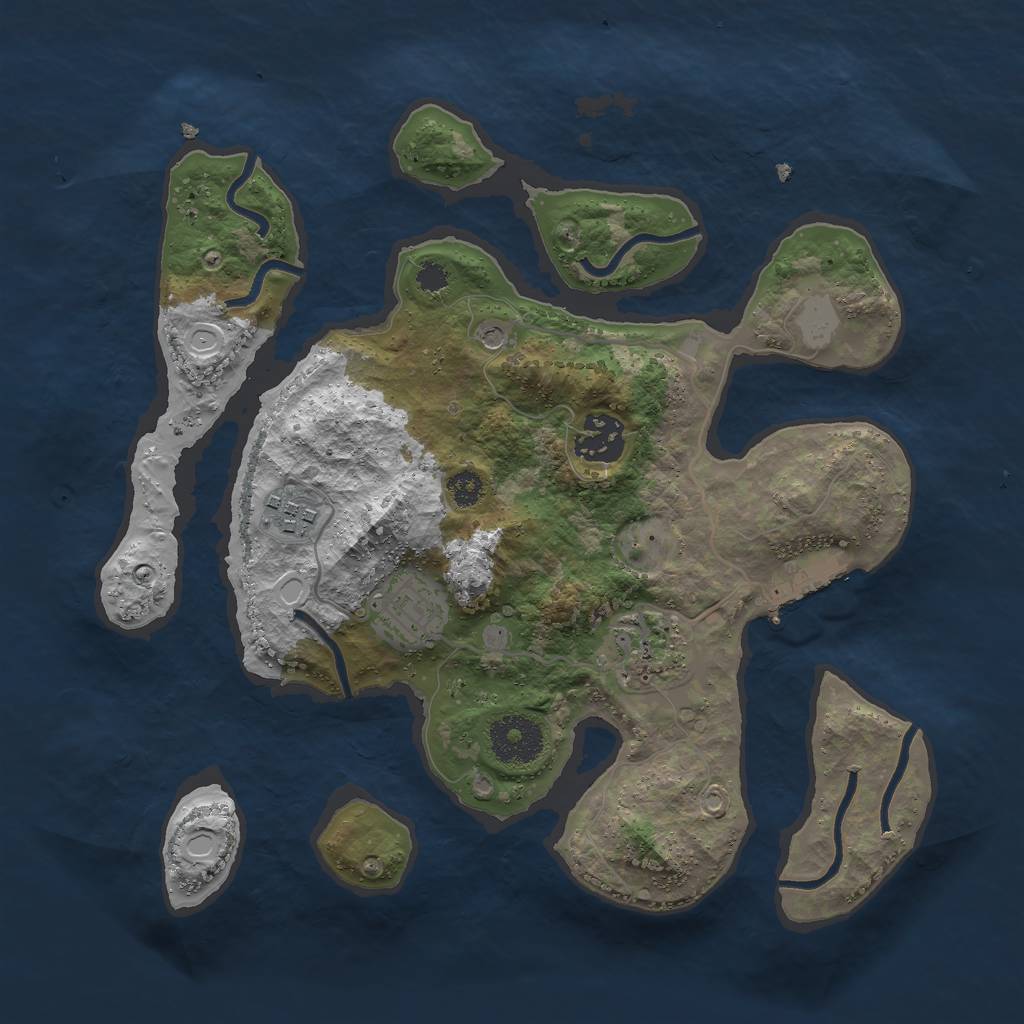 Rust Map: Procedural Map, Size: 3000, Seed: 40609016, 11 Monuments