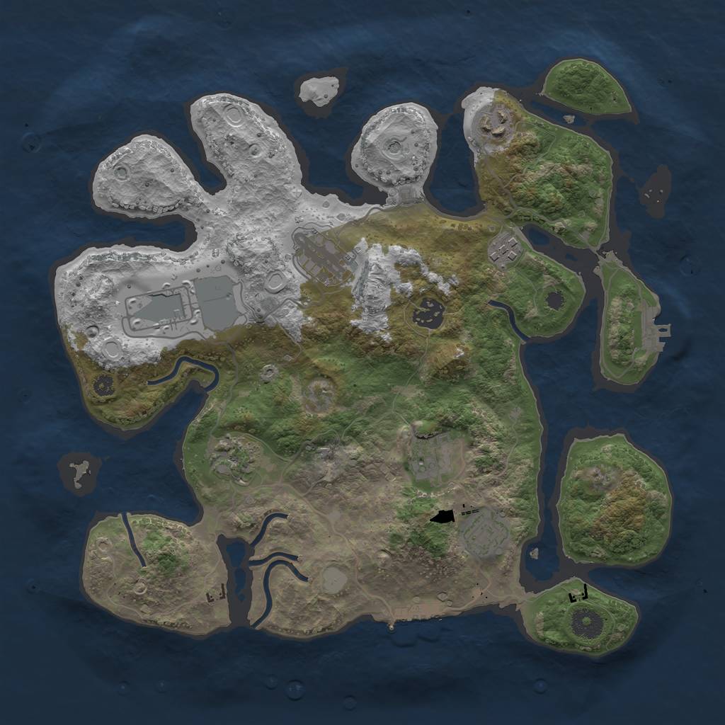 Rust Map: Procedural Map, Size: 3500, Seed: 1879688963, 16 Monuments