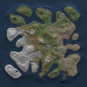 Thumbnail Rust Map: Procedural Map, Size: 3700, Seed: 1918063582, 17 Monuments