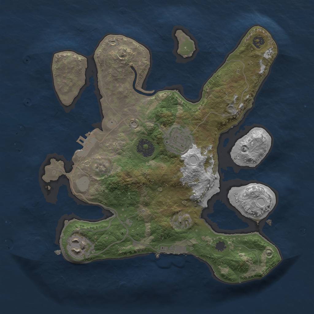Rust Map: Procedural Map, Size: 2650, Seed: 1752947856, 9 Monuments