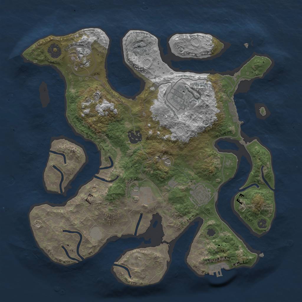 Rust Map: Procedural Map, Size: 3200, Seed: 460212450, 13 Monuments