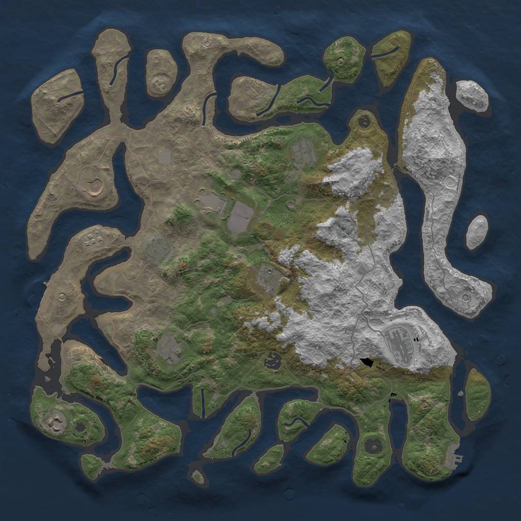 Rust Map: Procedural Map, Size: 4500, Seed: 12042021, 18 Monuments