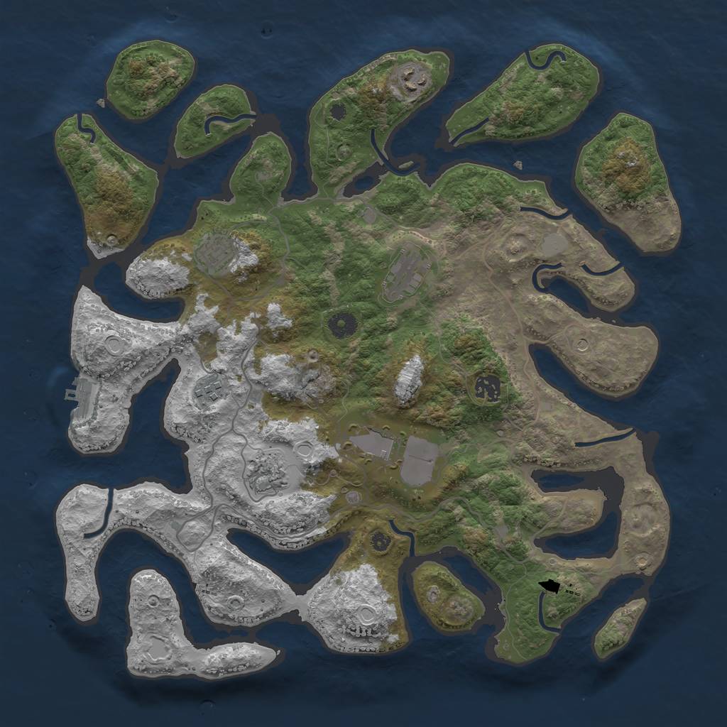 Rust Map: Procedural Map, Size: 4000, Seed: 4192, 14 Monuments