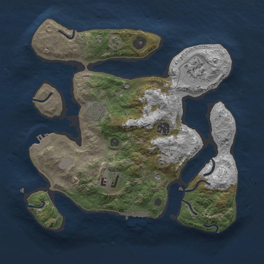 Rust Map: Procedural Map, Size: 3000, Seed: 898354456, 12 Monuments