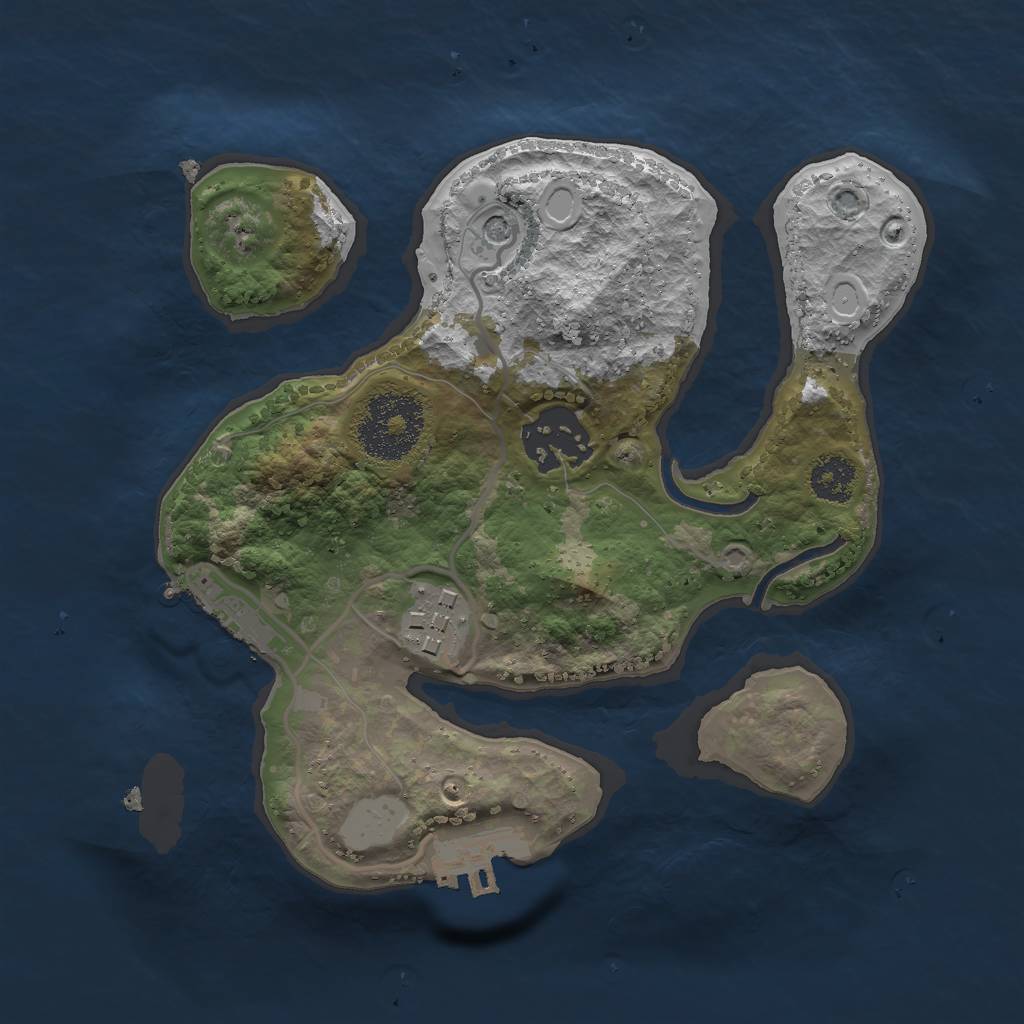 Rust Map: Procedural Map, Size: 2300, Seed: 720943922, 10 Monuments