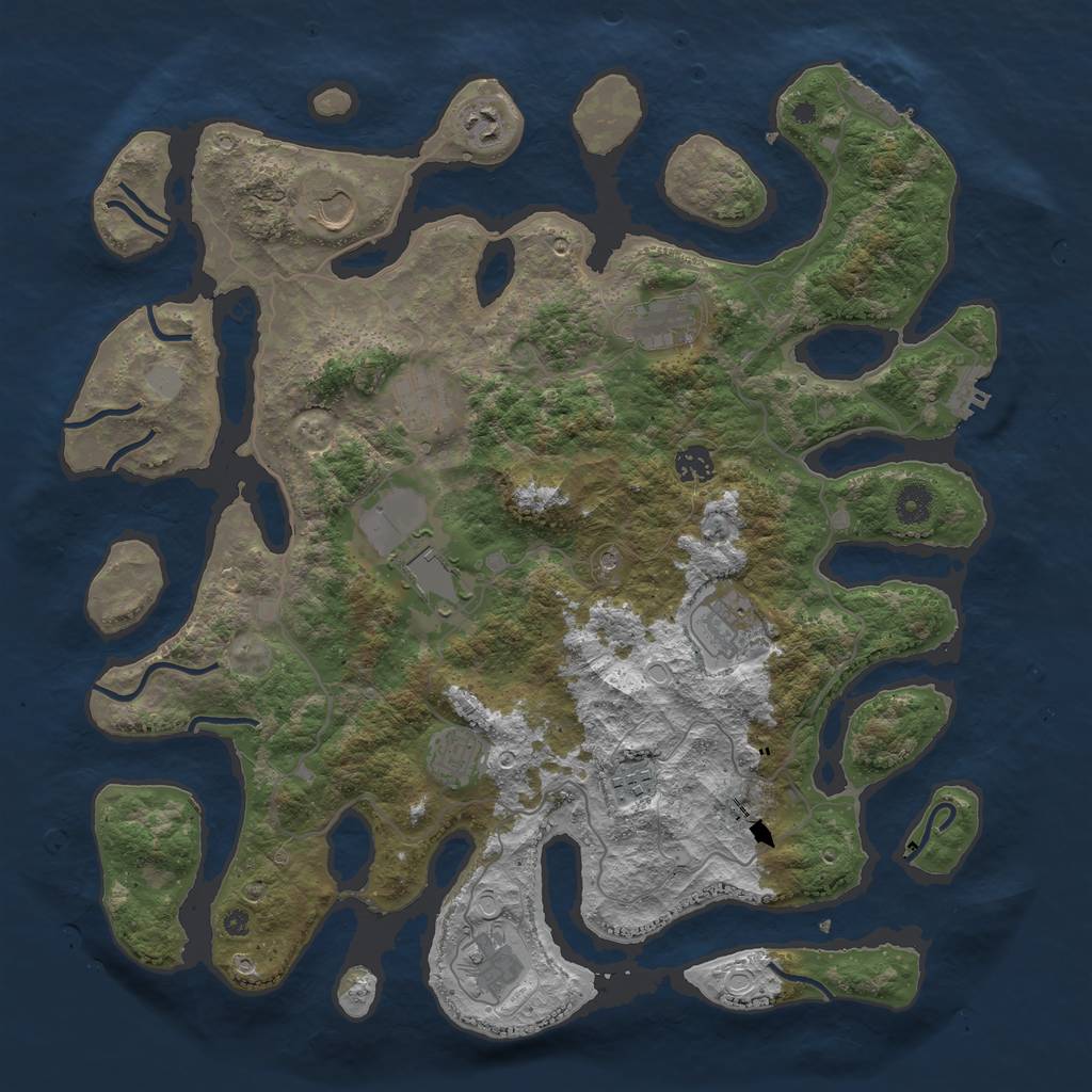 Rust Map: Procedural Map, Size: 4200, Seed: 387171424, 18 Monuments