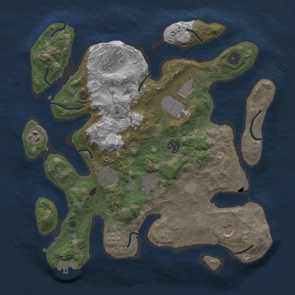 Rust Map: Procedural Map, Size: 3500, Seed: 1571128060, 15 Monuments